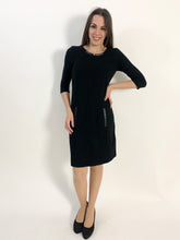 Abito nero rifiniture ecopelle