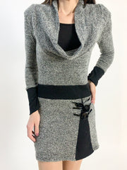 Abito melangiato nero e grigio