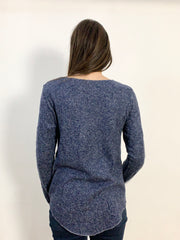 Pullover melangiato blu
