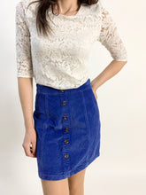 Gonna velluto rigato