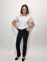 CristinaEffe · Pantalone in velluto nero, linea dritta