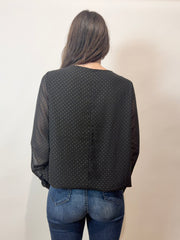 Blusa effetto puntinato