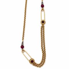 Raffinata eleganza vintage – Collana oro e bordeaux