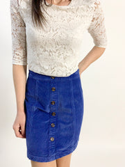 Gonna velluto rigato