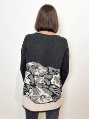 Mara Carol · Pullover vintage con motivo jacquard