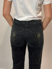 CristinaEffe · Pantalone in velluto nero, linea dritta