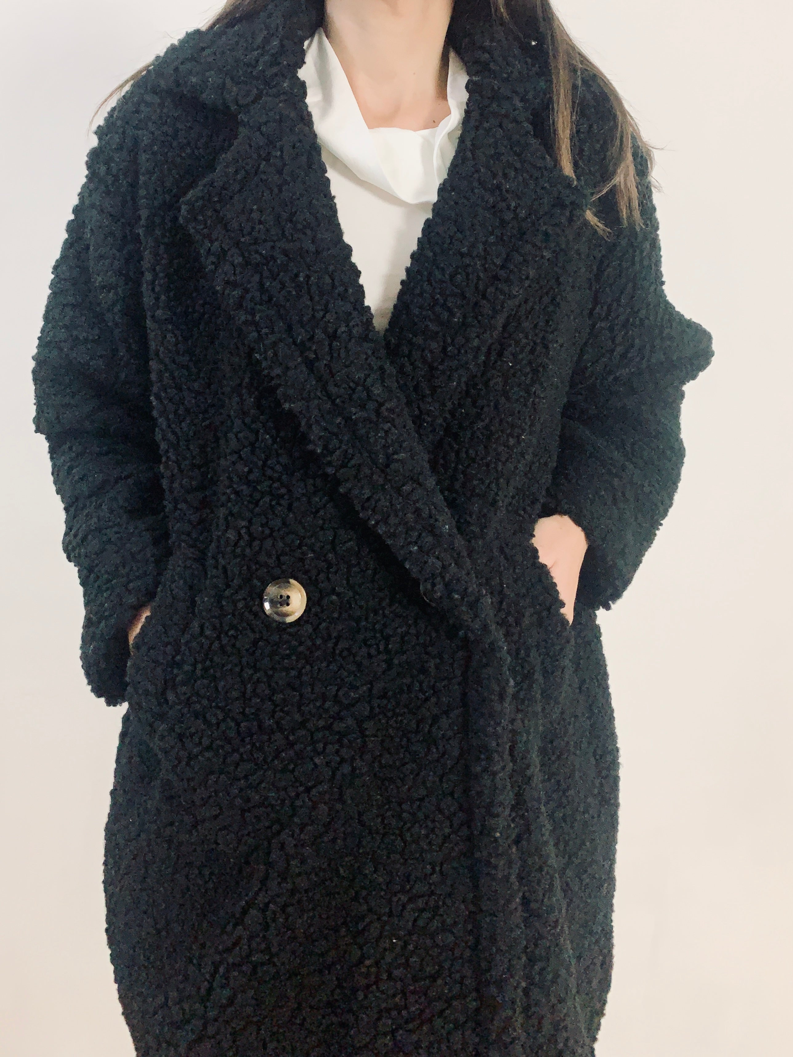 Cappotto teddy nero