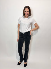 CristinaEffe · Pantalone in velluto nero, linea dritta