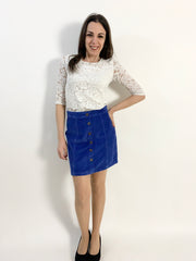 Gonna velluto rigato