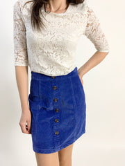 Gonna velluto rigato