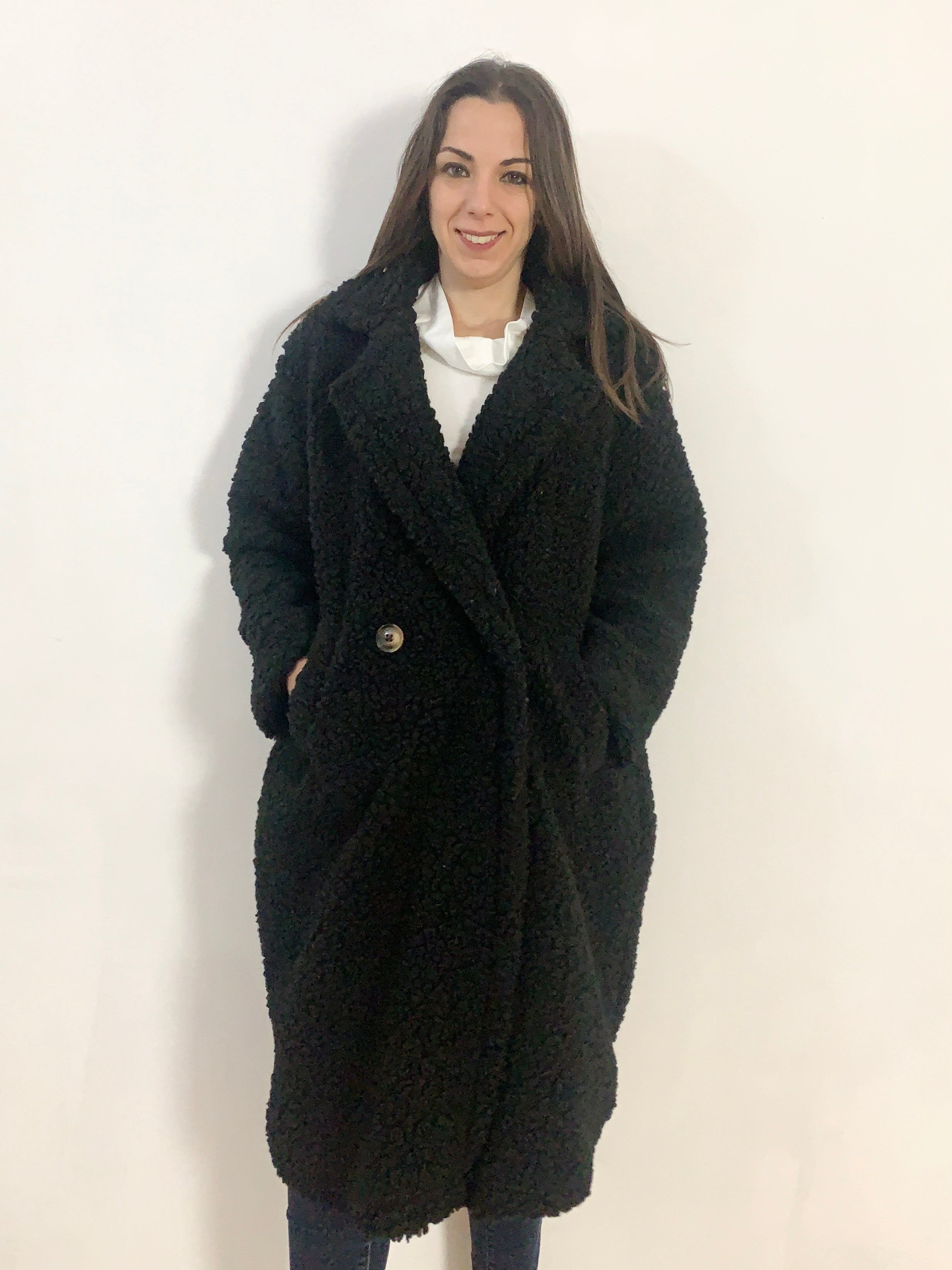 Cappotto teddy nero