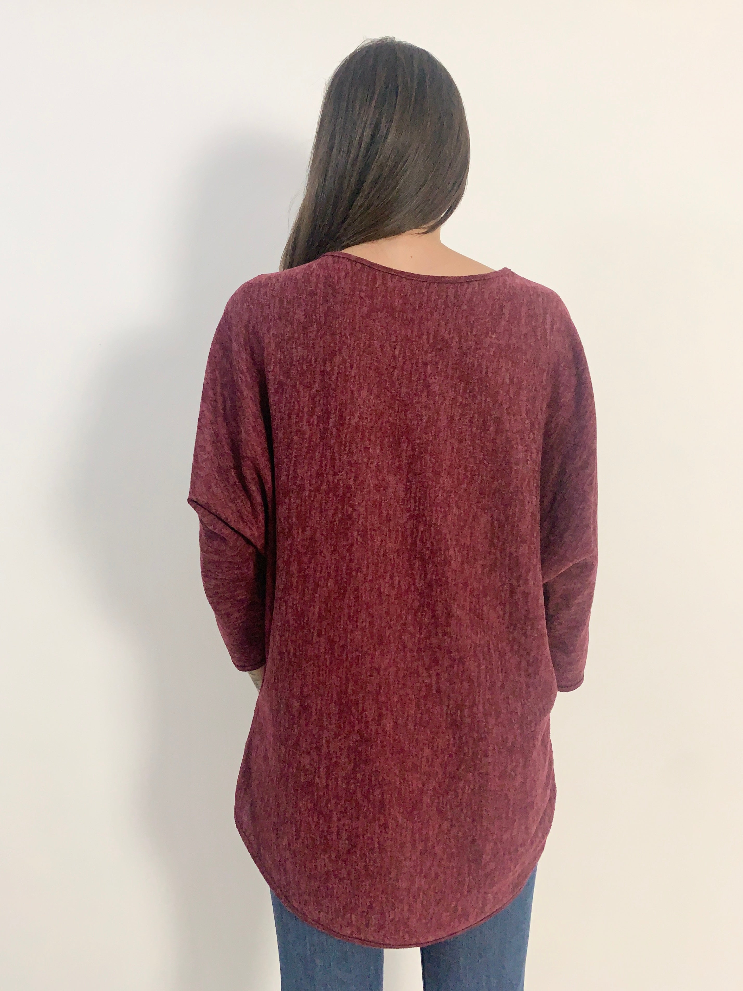 Maxi pullover borgogna