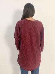 Maxi pullover borgogna