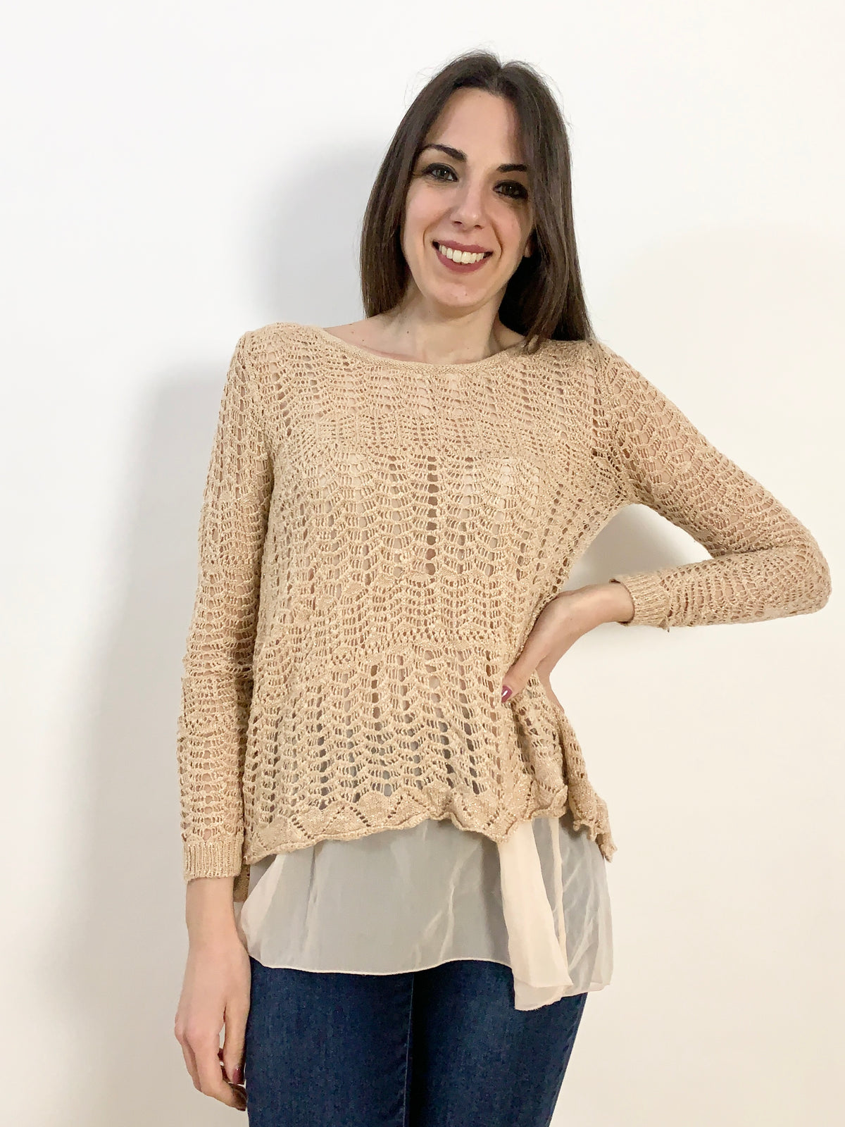 Pullover traforato