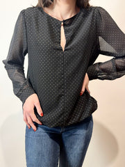 Blusa effetto puntinato