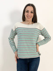 Rifinito pullover a righe