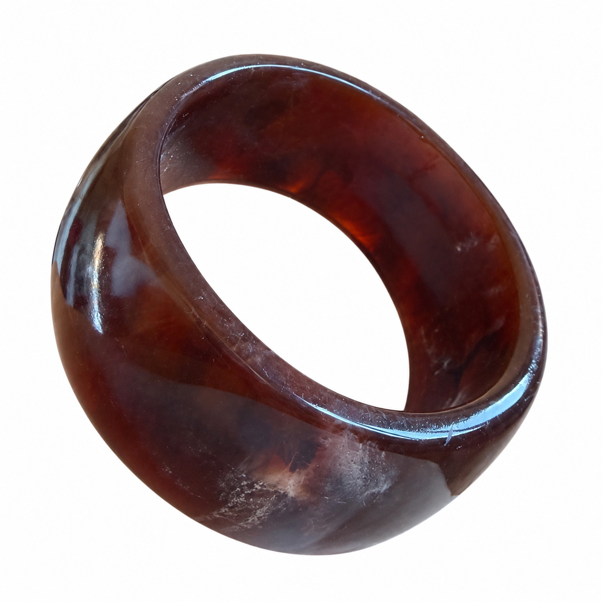 Bracciale rigido vintage effetto tartarugato – Tonalità ambra