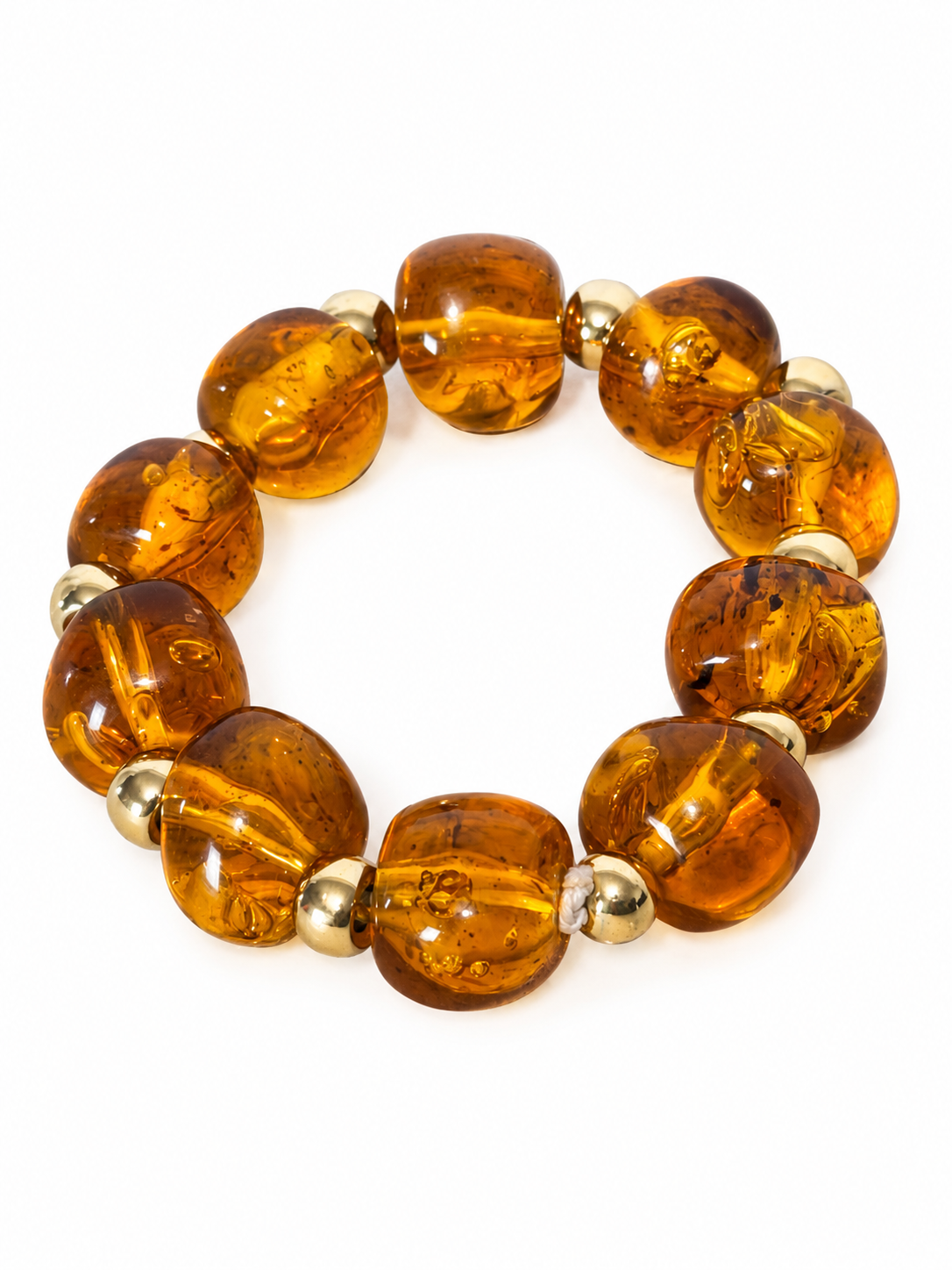 Bracciale vintage · Perle scultoree effetto ambra