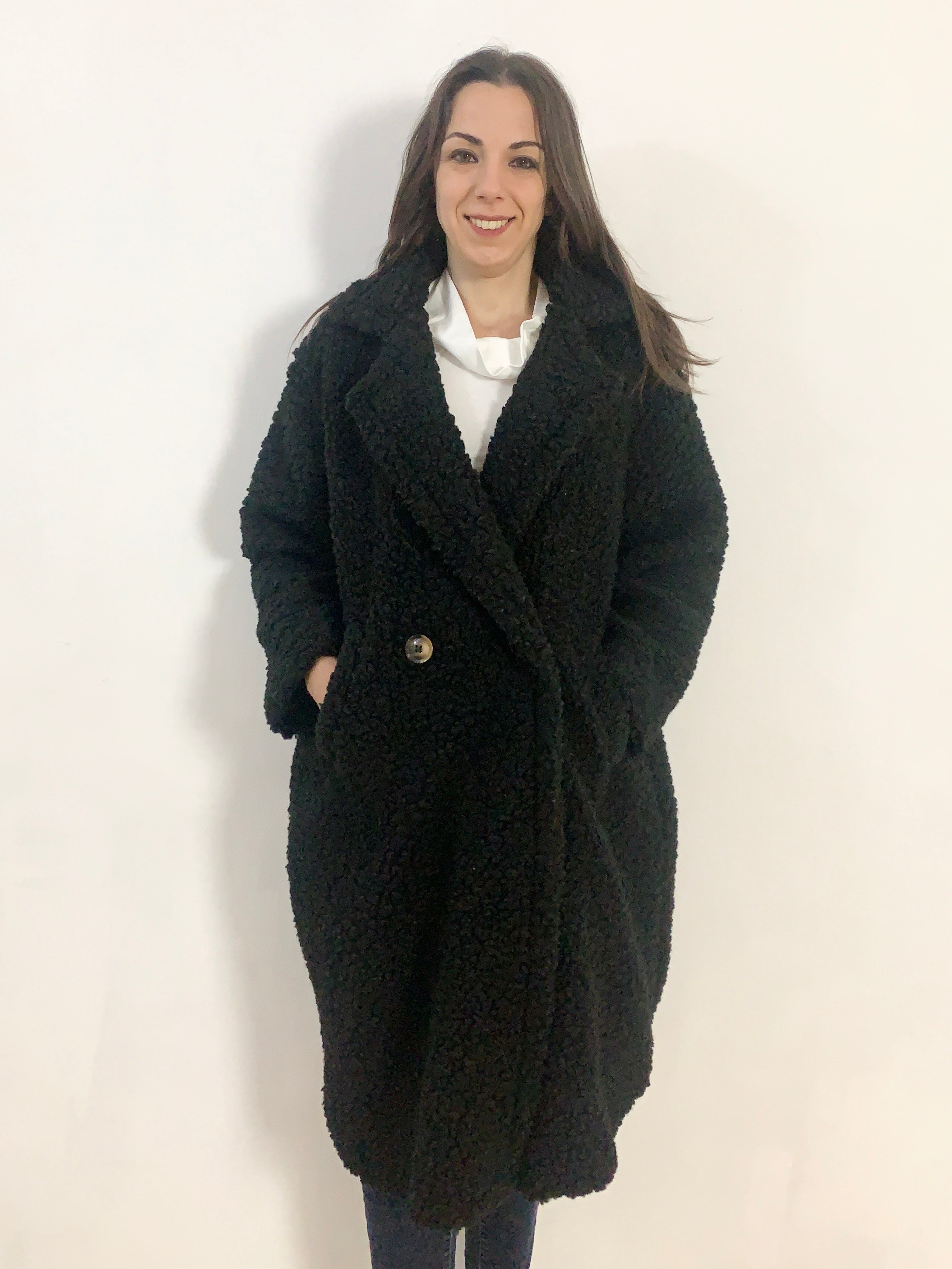 Cappotto teddy nero