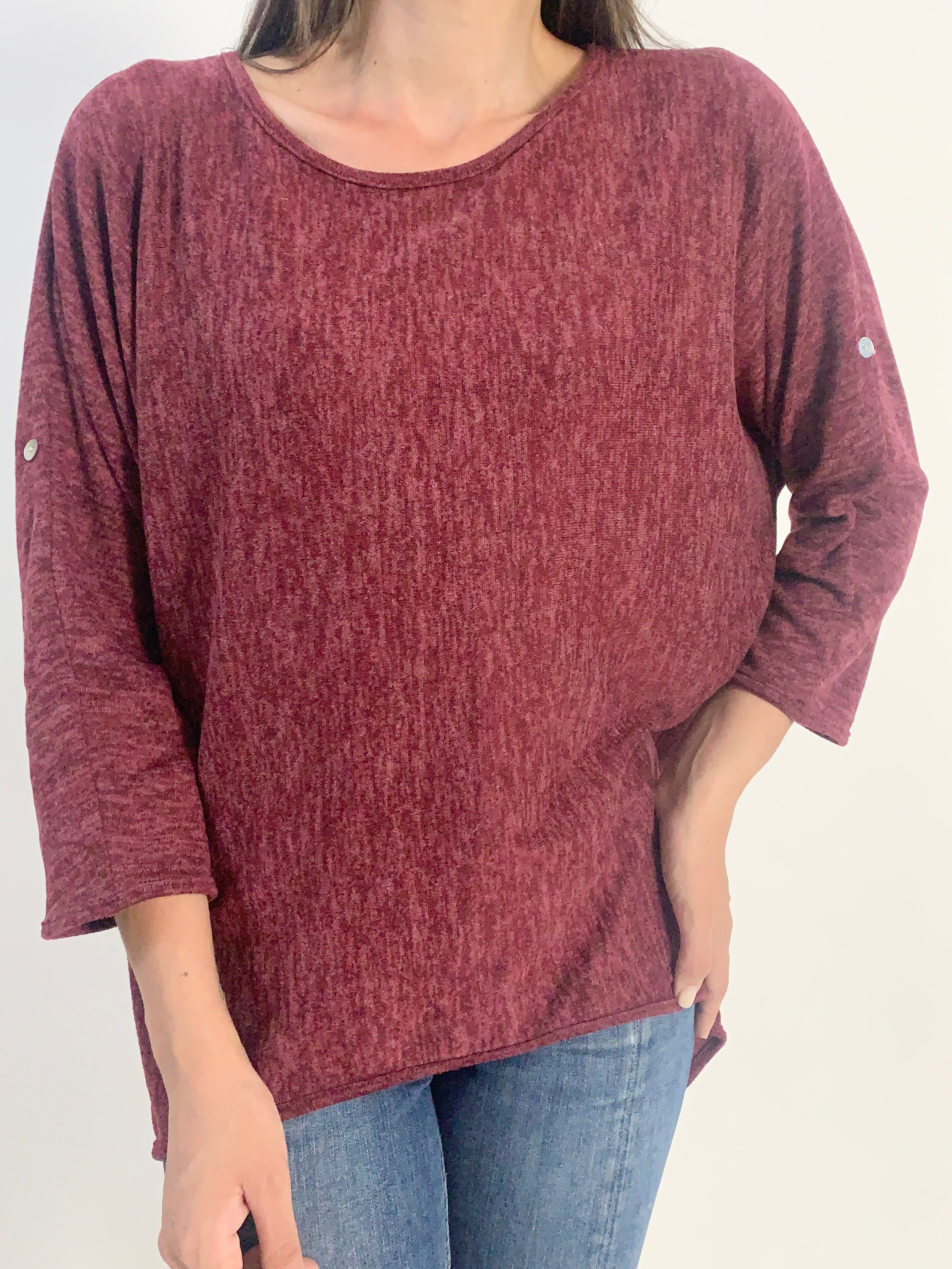 Maxi pullover borgogna
