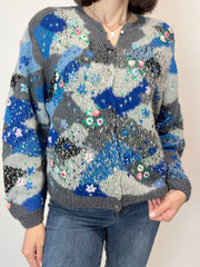 Cardigan Artigianale Ricamato · Fantasia Anni ’80