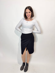 Liu Jo · Gonna a portafoglio nera, linea sartoriale
